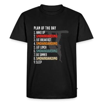 Snowboarder Day Plan - Snowboarding Plan Of The Da - Men's Premium Organic T-Shirt - black - Front - Nico (187cm)