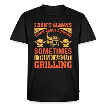 Je ne pense pas toujours à cuisiner des aliments BB - T-shirt Premium bio Homme - noir - Devant - Nico (187cm)