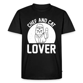 Chef And Cat Lover Chef Cook And Cat Owner Kitchen - Men's Premium Organic T-Shirt - black - Front - Nico (187cm)