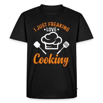 I Just Freaking Love Cooking Chef Cook Tools Resta - Men's Premium Organic T-Shirt - black - Front - Nico (187cm)