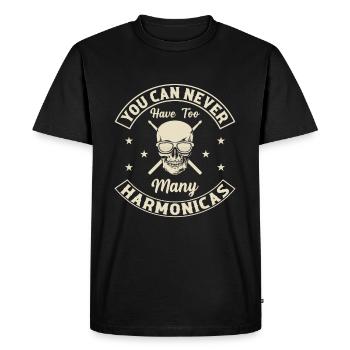 You Can Never Have Too Many Harmonicas Cool Harmon - Men's Premium Organic T-Shirt - black - Front - Nico (187cm)