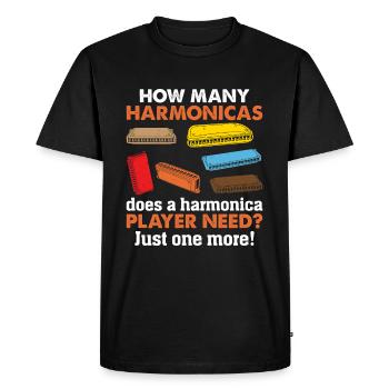 How Many Harmonicas Does A Harmonica Player Needs? - Men's Premium Organic T-Shirt - black - Front - Nico (187cm)