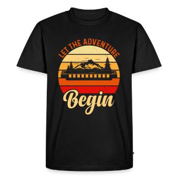 Let The Adventure Begin Harmonica Musician Harmoni - Men's Premium Organic T-Shirt - black - Front - Nico (187cm)