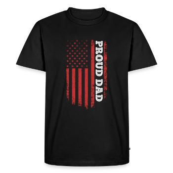 Proud Dad - Fathers Day USA Flag Happy Fathers Day - T-shirt Premium bio Homme - noir - Devant - Nico (187cm)