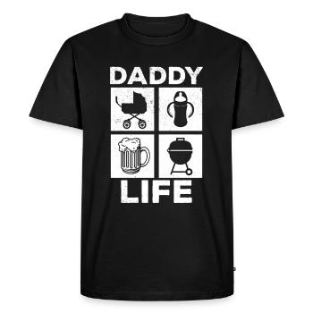 Daddy Life - Griller à la bière Bébé Première fête des pères - T-shirt Premium bio Homme - noir - Devant - Nico (187cm)