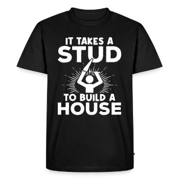 Il faut un goujon pour construire une maison - Woodworker Carp - T-shirt Premium bio Homme - noir - Devant - Nico (187cm)
