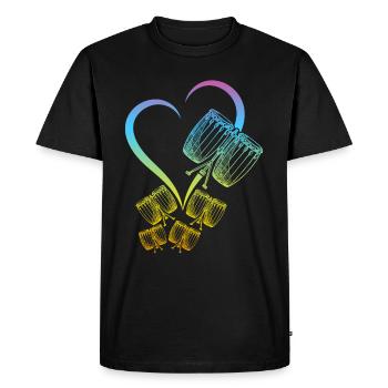 Conga Heart Conga Drum Conga Instruments - T-shirt Premium bio Homme - noir - Devant - Nico (187cm)