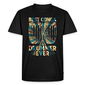 Meilleur batteur de conga de tous les temps - Conga Instrument Conga M - T-shirt Premium bio Homme - noir - Devant - Nico (187cm)