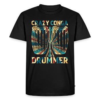 Crazy Conga Drummer - Conga Drums Musicien de Conga - T-shirt Premium bio Homme - noir - Devant - Nico (187cm)