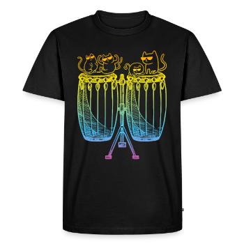 Conga avec chats Joueur de conga et amoureux des chats Conga D - T-shirt Premium bio Homme - noir - Devant - Nico (187cm)