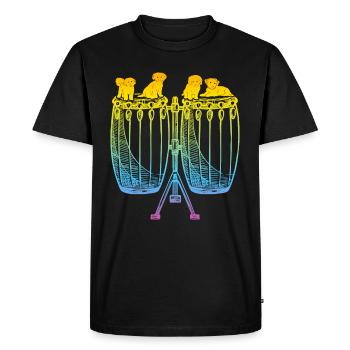 Conga avec chiens Joueur de conga et amoureux des chiens Congas - T-shirt Premium bio Homme - noir - Devant - Nico (187cm)