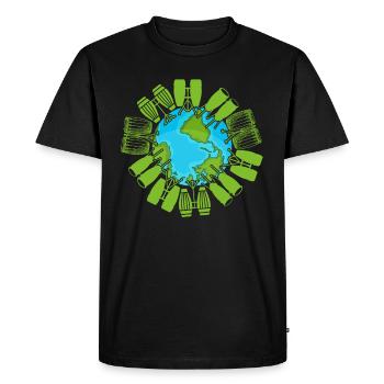Terre avec tambours Conga - Conga player Conga Drumme - T-shirt Premium bio Homme - noir - Devant - Nico (187cm)