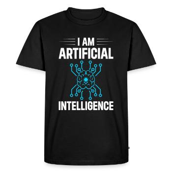 I Am Artificial Intelligence - Men's Premium Organic T-Shirt - black - Front - Nico (187cm)