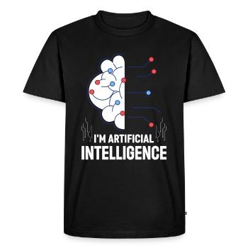 Ai Artificial Intelligence - I'm Artificial Intell - Männer Premium Bio T-Shirt - Schwarz - Vorne - Nico (187cm)