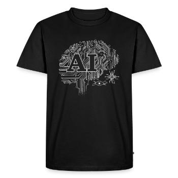 Intelligence artificielle Ai - Machine Learning - T-shirt Premium bio Homme - noir - Devant - Nico (187cm)