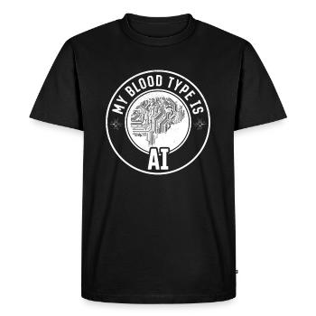 Ai - My Blood Type Is Ai Artificial Intelligence - Men's Premium Organic T-Shirt - black - Front - Nico (187cm)
