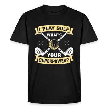 Je joue au golf Quel est votre superpouvoir - Golf Golf - T-shirt Premium bio Homme - noir - Devant - Nico (187cm)