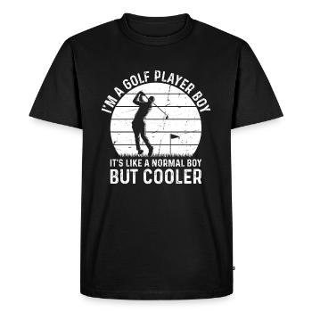 Je suis un garçon joueur de golf - Golfer Boys - T-shirt Premium bio Homme - noir - Devant - Nico (187cm)
