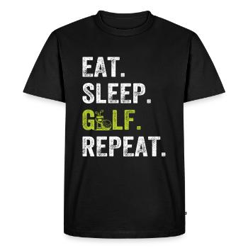 Manger dormir Golfing Repeat - Joueur de golf Golfing Gol - T-shirt Premium bio Homme - noir - Devant - Nico (187cm)