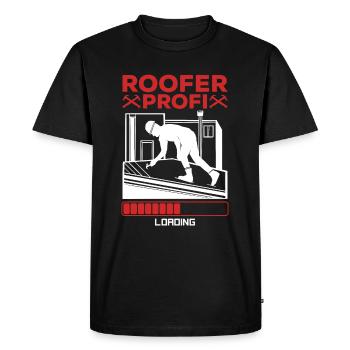 Ouvrier de toiture Couvreur de toiture - Couvreur Profi Loading - T-shirt Premium bio Homme - noir - Devant - Nico (187cm)