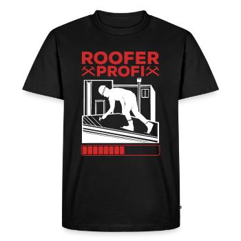 Couvreur Profi - Couvreur Entrepreneur en travaux Couvreur - T-shirt Premium bio Homme - noir - Devant - Nico (187cm)