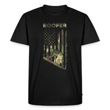 Couvreur Drapeau américain américain - Couvreur Couvreur - T-shirt Premium bio Homme - noir - Devant - Nico (187cm)