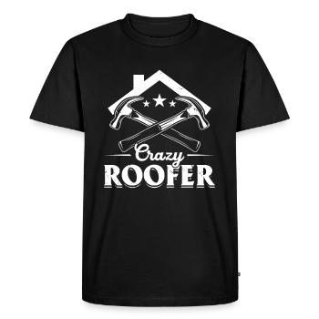 Crazy Roofer - Couvreur Entrepreneur Couvreur Roo - T-shirt Premium bio Homme - noir - Devant - Nico (187cm)