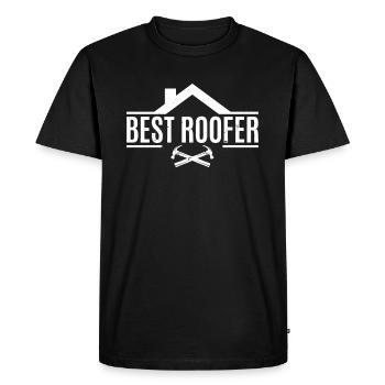 Meilleur couvreur - Entrepreneur en toiture Meilleur ouvrier de toiture - T-shirt Premium bio Homme - noir - Devant - Nico (187cm)