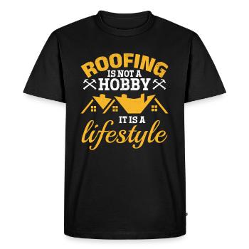 La toiture n’est pas seulement un passe-temps, c’est un style de vie - Ro - T-shirt Premium bio Homme - noir - Devant - Nico (187cm)