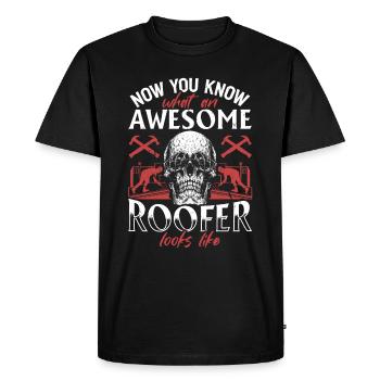 Roofer - Now You Know What An Awesome Roofer Looks - Men's Premium Organic T-Shirt - black - Front - Nico (187cm)