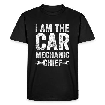 Automobile Mechanic - I Am The Car Mechanic Chief - Men's Premium Organic T-Shirt - black - Front - Nico (187cm)