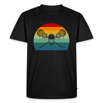 Lacrosse Sticks Lacrosse Helmet Lacrosse Player - Men's Premium Organic T-Shirt - black - Front - Nico (187cm)