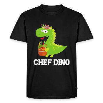 Chef Dino Kitchen Cook & Dinosaur Lover Kitchen Co - Men's Premium Organic T-Shirt - black - Front - Nico (187cm)