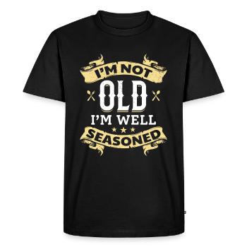 Je ne suis pas vieux je suis bien assaisonné vieille cuisine de cuisine - T-shirt Premium bio Homme - noir - Devant - Nico (187cm)