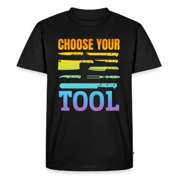Choisissez votre outil Chef Couteaux Restaurants Cuisine - T-shirt Premium bio Homme - noir - Devant - Nico (187cm)