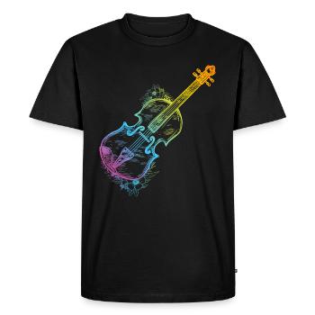 Fleur avec violon violoniste violoniste musique et fa - T-shirt Premium bio Homme - noir - Devant - Nico (187cm)