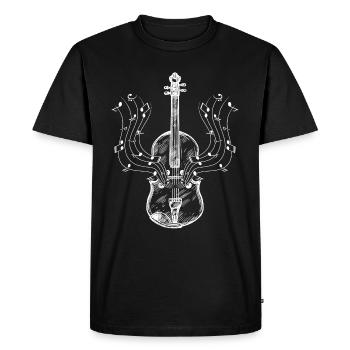 Violon Notes de musique Violon Musicien Instrument Viole - T-shirt Premium bio Homme - noir - Devant - Nico (187cm)