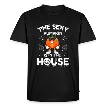 The Sexy Pumpkin Is In The House - Funny Pumpkin H - Men's Premium Organic T-Shirt - black - Front - Nico (187cm)