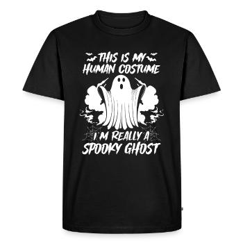 Drôle de fantôme d’Halloween - Je suis vraiment un fantôme effrayant - T-shirt Premium bio Homme - noir - Devant - Nico (187cm)