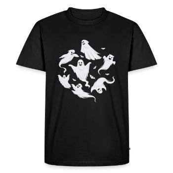 Fête d’Halloween Drôle Halloween Fantôme - T-shirt Premium bio Homme - noir - Devant - Nico (187cm)