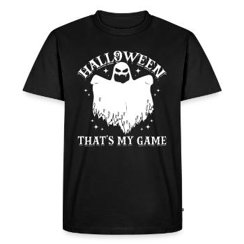 Halloween That's My Game - Funny Halloween Ghost - Men's Premium Organic T-Shirt - black - Front - Nico (187cm)