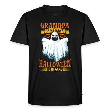Halloween Grandpa Is My Name Halloween Is My Game - Men's Premium Organic T-Shirt - black - Front - Nico (187cm)