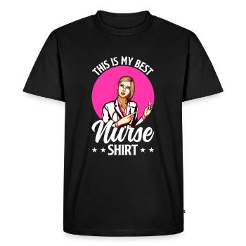 This Is My Best Nurse Shirt - Nursing Best Nurse - Men's Premium Organic T-Shirt - black - Front - Nico (187cm)