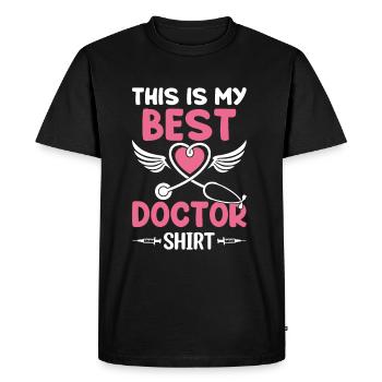C’est ma meilleure chemise de médecin médecin d’urgence - T-shirt Premium bio Homme - noir - Devant - Nico (187cm)