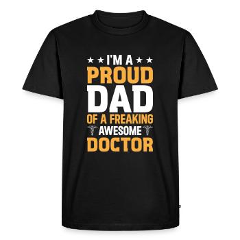 Je suis le fier papa d’un médecin génial - T-shirt Premium bio Homme - noir - Devant - Nico (187cm)
