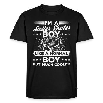 Roller Skating Boy - Je suis un garçon patineur à roulettes - T-shirt Premium bio Homme - noir - Devant - Nico (187cm)