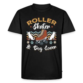 Roller Skating Roller Skater & Dog Lover - Men's Premium Organic T-Shirt - black - Front - Nico (187cm)
