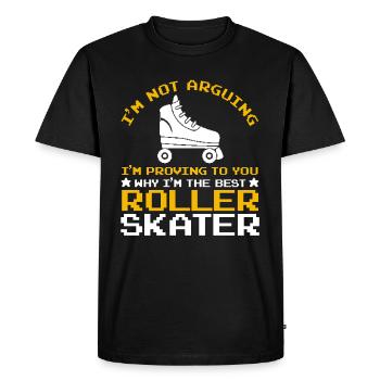 Funny Roller Skating Quote - I'm The Best Roller S - Men's Premium Organic T-Shirt - black - Front - Nico (187cm)