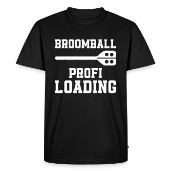 Chargement professionnel de ballon-balai - Broomball Sport Broombal - T-shirt Premium bio Homme - noir - Devant - Nico (187cm)