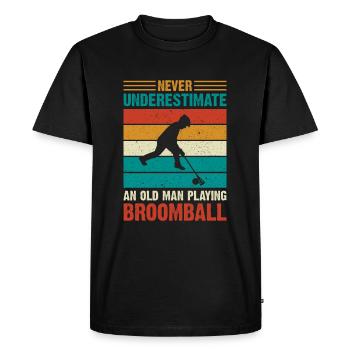 Broomball Grand-père Joueur de ballon-balai - T-shirt Premium bio Homme - noir - Devant - Nico (187cm)